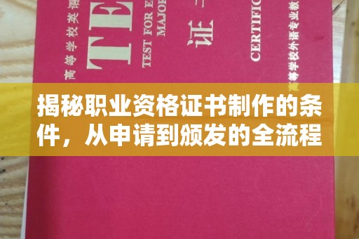 铁东揭秘职业资格证书制作的条件，从申请到颁发的全流程解析