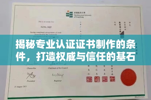 铁东揭秘专业认证证书制作的条件，打造权威与信任的基石